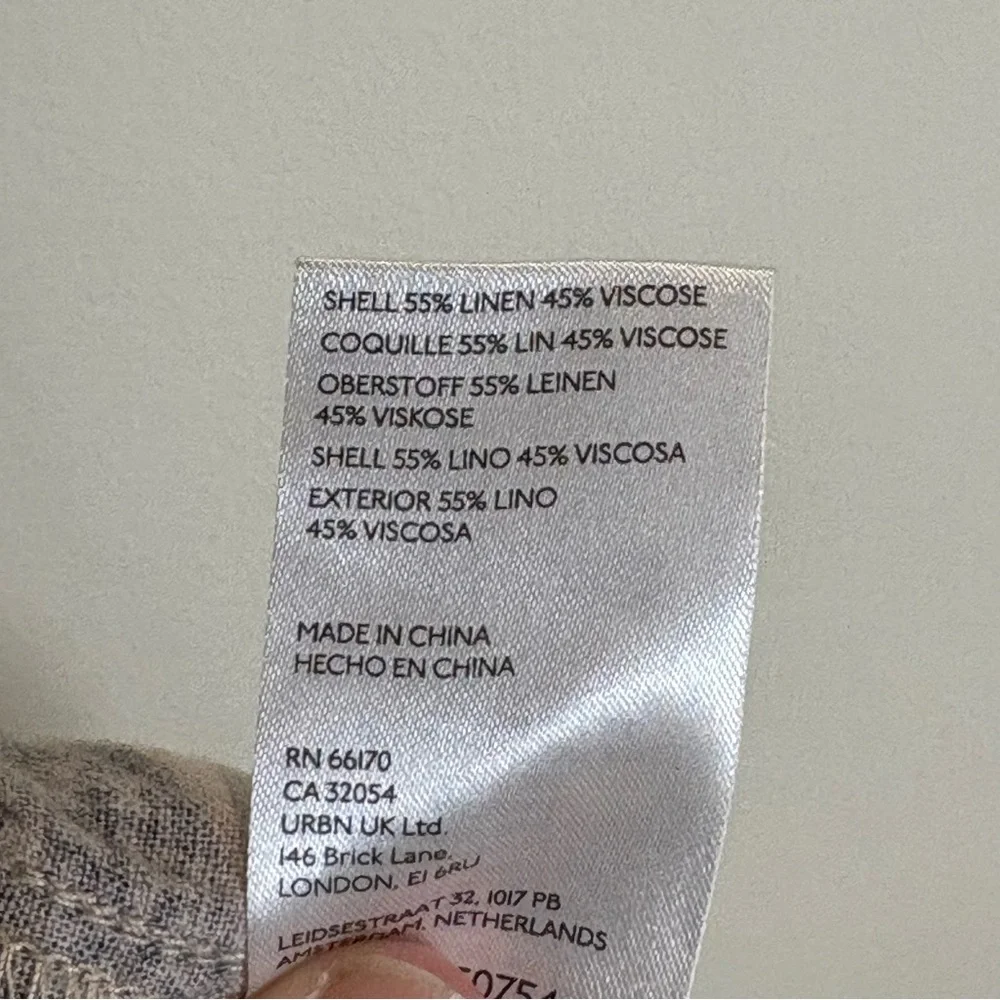 Anthropologie Pilcro Betty Drawstring Linen Pant in Blush / Grey Size XS - Picture 8 of 8